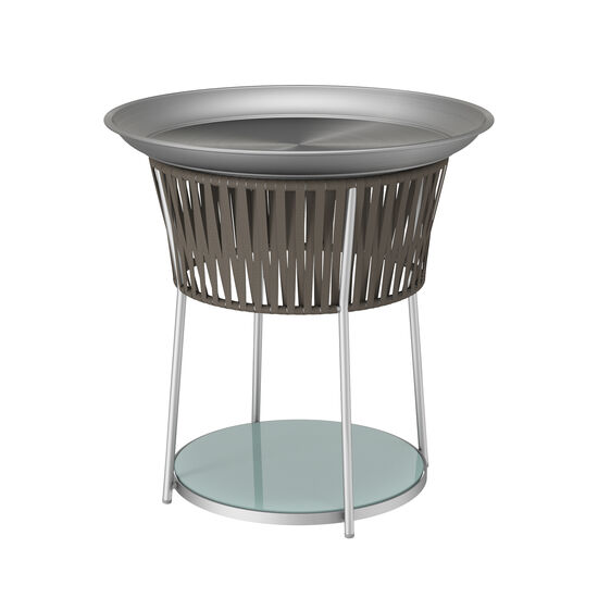 Brown plastic store outdoor side table