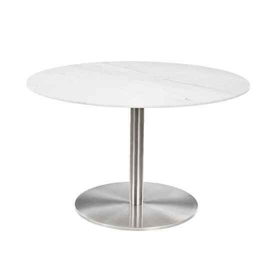 Ronda Single Pedestal Table O 1 Ceramic Marble White Garpa